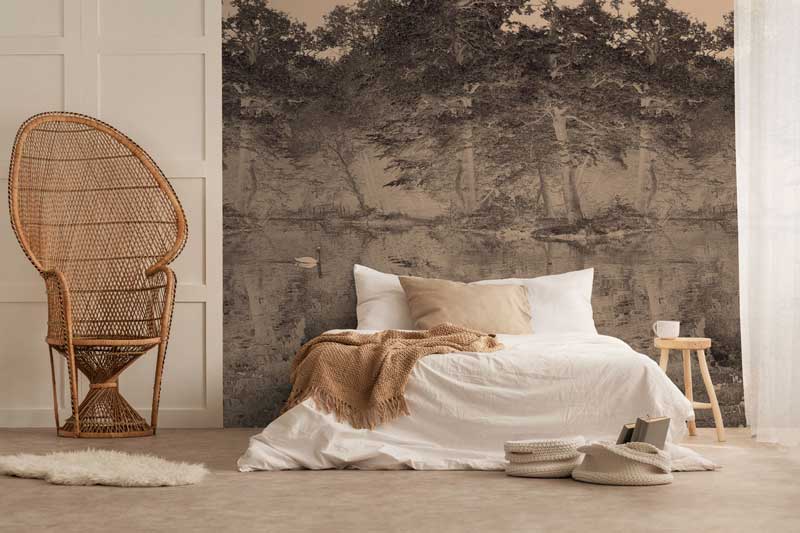 Brown Chinoiserie Wallpaper Mural- Feathr Wallpapers