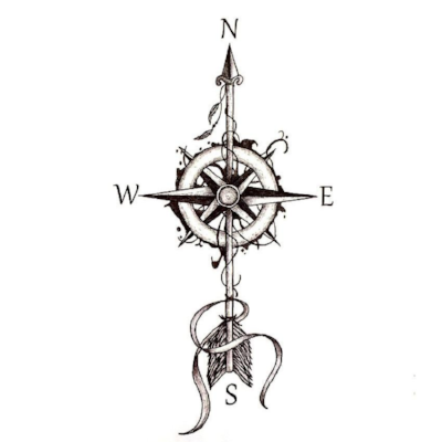 arrow compass tattoo