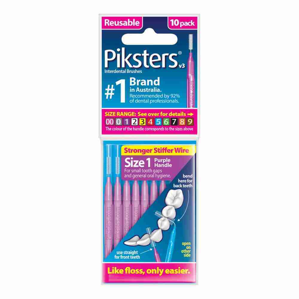 Piksters Interdental Brushes Purple Size 1 10pk - Image 2