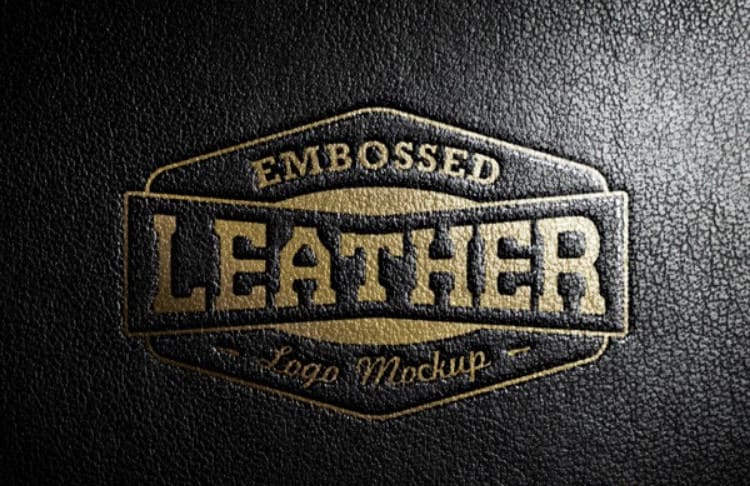 Логотип из кожи в формате .PSD для Фотошоп