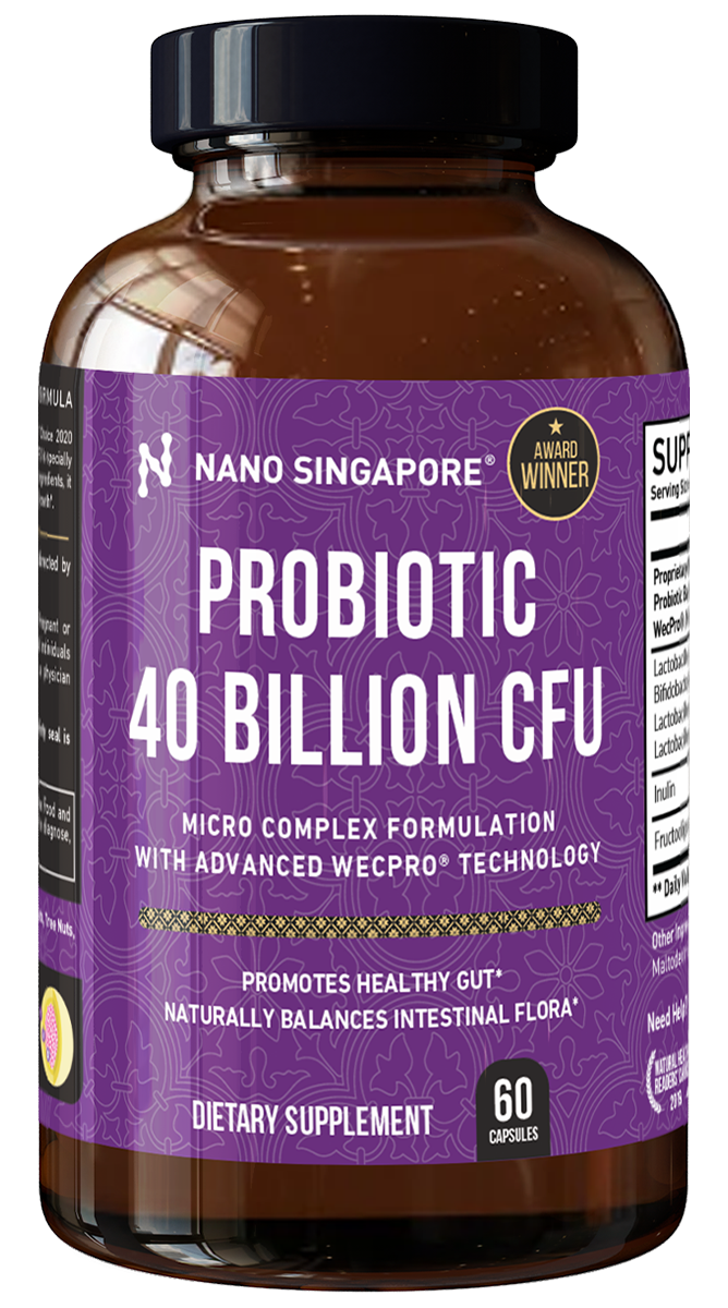 A bottle of Nano Singapore's best probiotic supplement