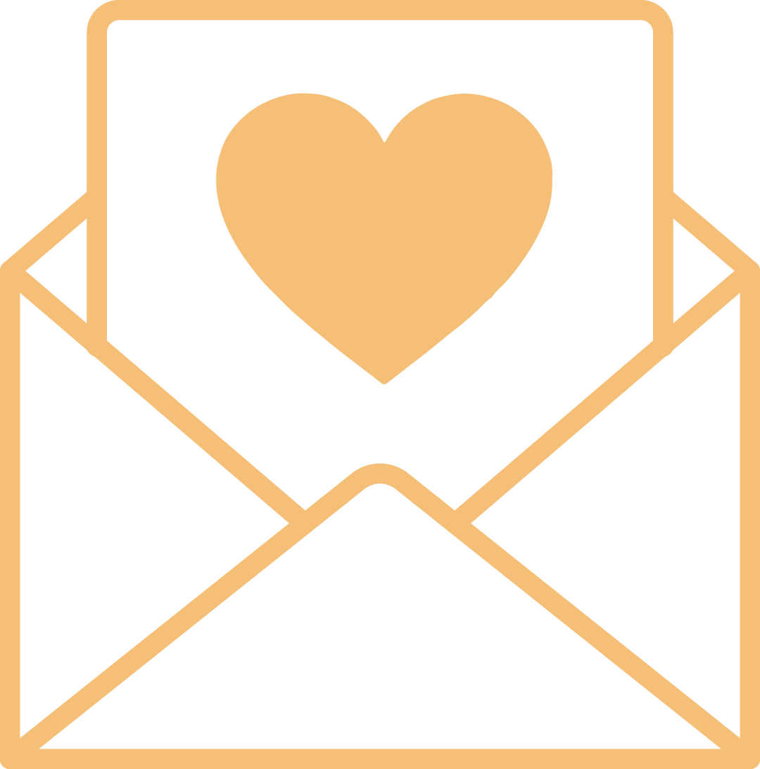 Yellow Envelope Icon with heart