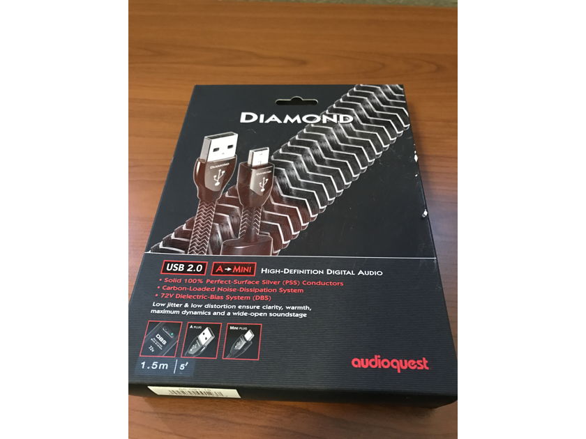 AudioQuest Diamond USB A to Mini 1.5M - Factory Box - Complete