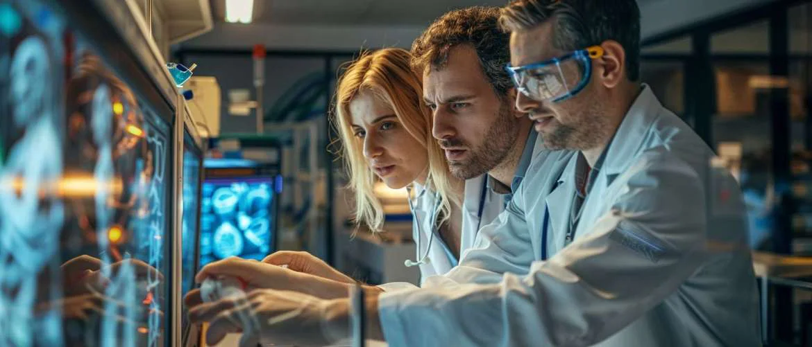 Scientists developing advanced imaging technology inspired by superhero capabilities.
