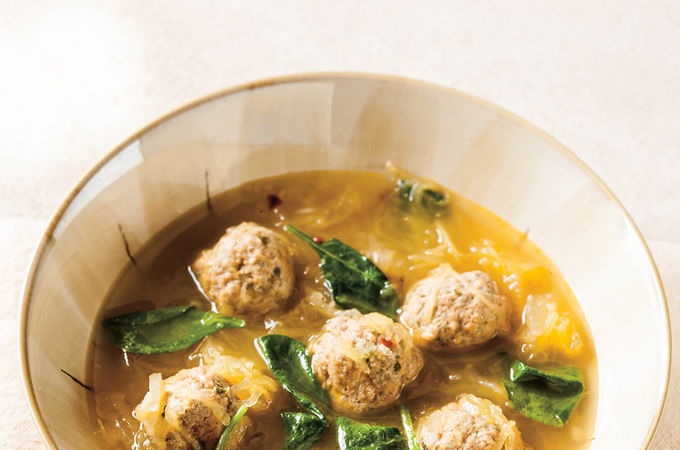 Meatball and Spaghetti Squash Soup