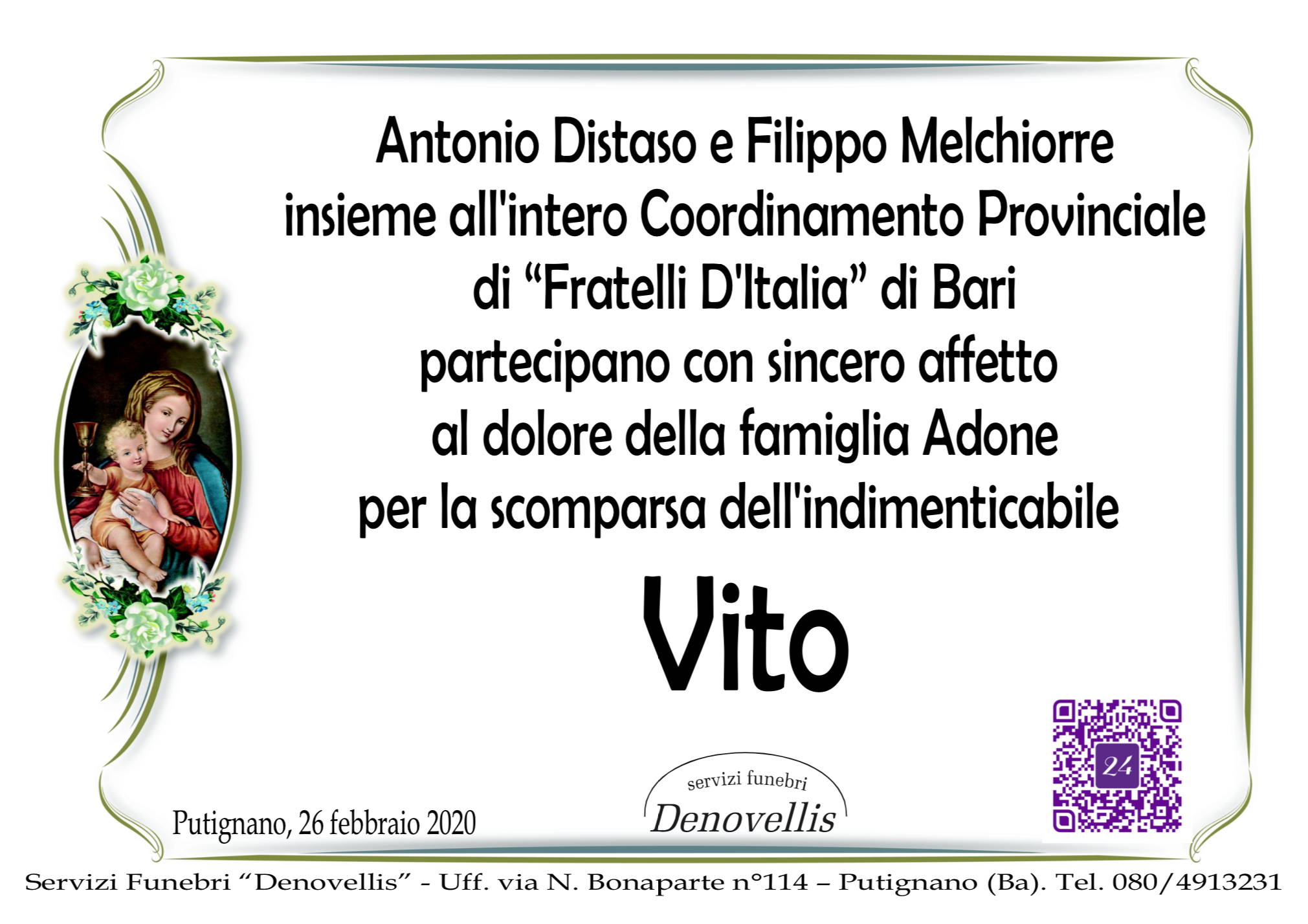 Coordinamento Provinciale “Fratelli D’Italia” Bari