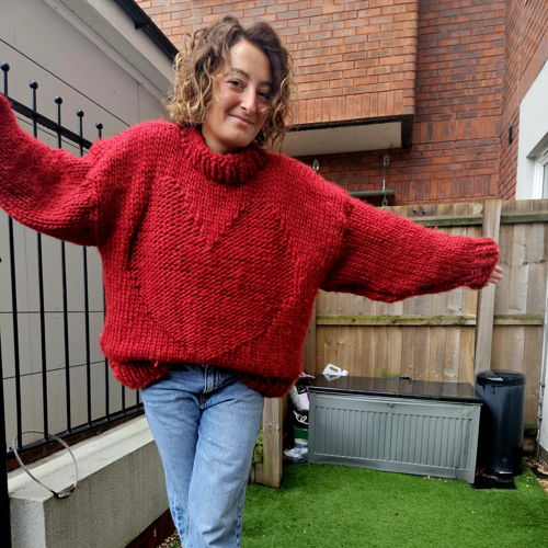 Giant Love Heart Sweater - Knitting Pattern
