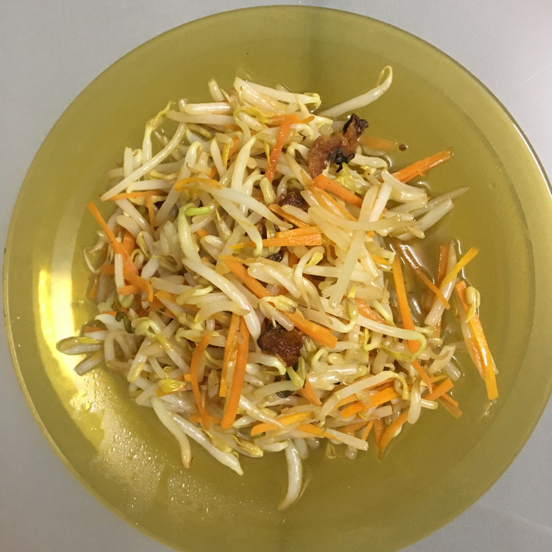 Nov 16th, 2019 - stirred fry bean sprouts with salted fish. A simple one.