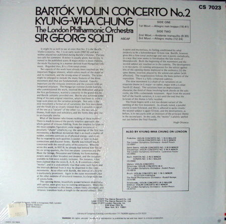 ★Sealed★ London-Decca / - K W CHUNG-SOLTI, Bartok Violi...