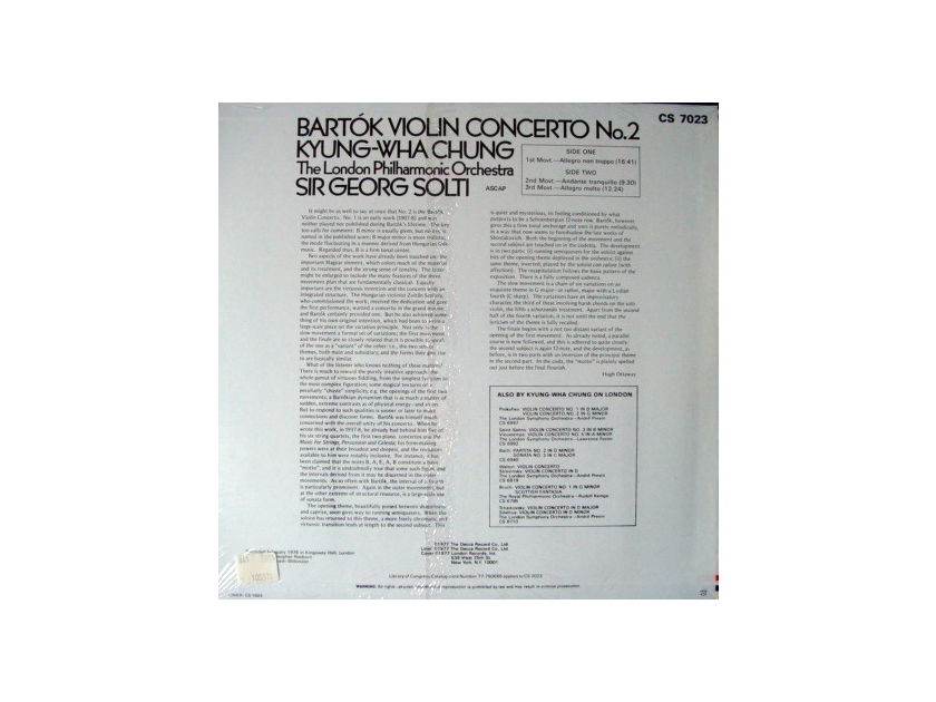 ★Sealed★ London-Decca / - K W CHUNG-SOLTI, Bartok Violin Concerto No.2!