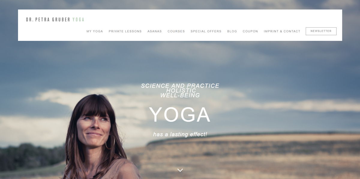 Screenshot of Dr. Petra Gruber, from the personal trainer websites collection.