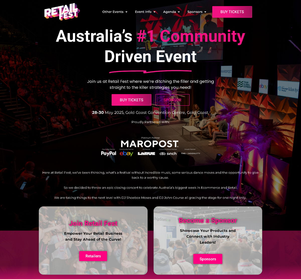 Screenshot of Retail Global, from the conference websites collection.