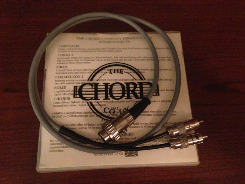 The Chord Company Chrysalis RCA to DIN interconnect super condition.