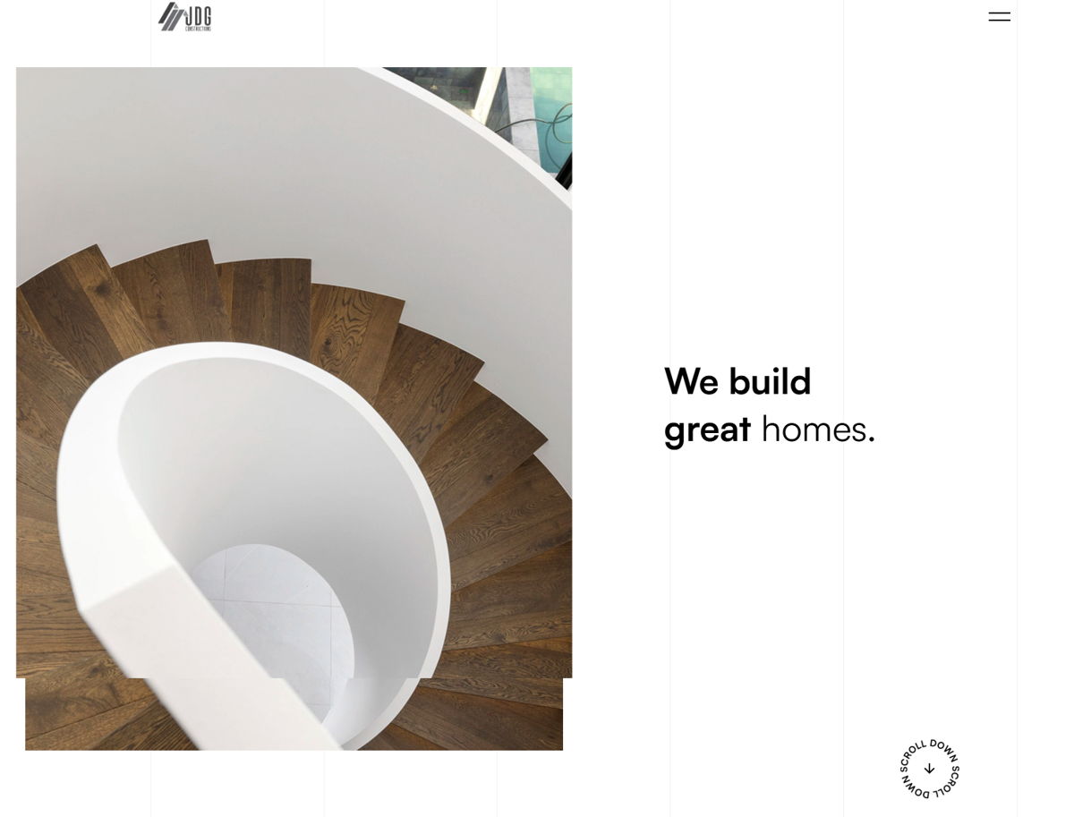 Screenshot of JDG Constructions, from the wordpress websites collection.