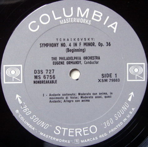 Columbia 2-EYE / EUGENE ORMANDY, - Tchaikovsky Symphony...