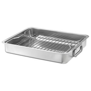 Roasting pan with grill rack, stainless steel,