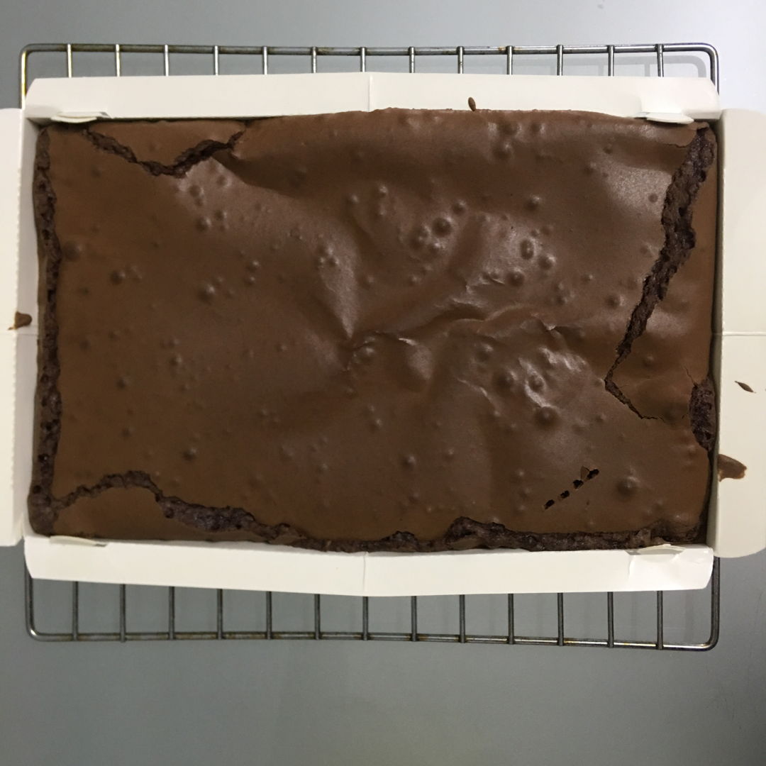 Nov 5th, 2019 - Brownie cake. Baked this using premixed flour. It sits in the cabinet for quite sometime. Hahaha. Finally, it is on the table. Later can eat with ice-cream topping.