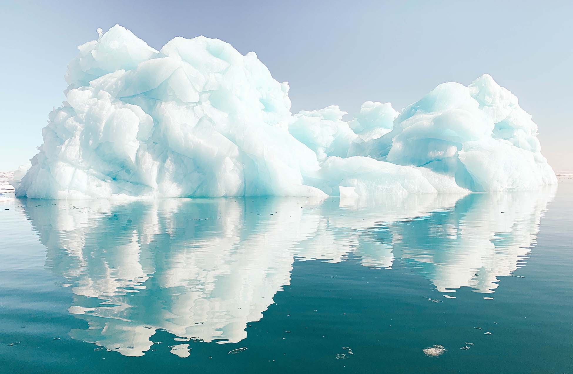 Glacier half melted due to climate change