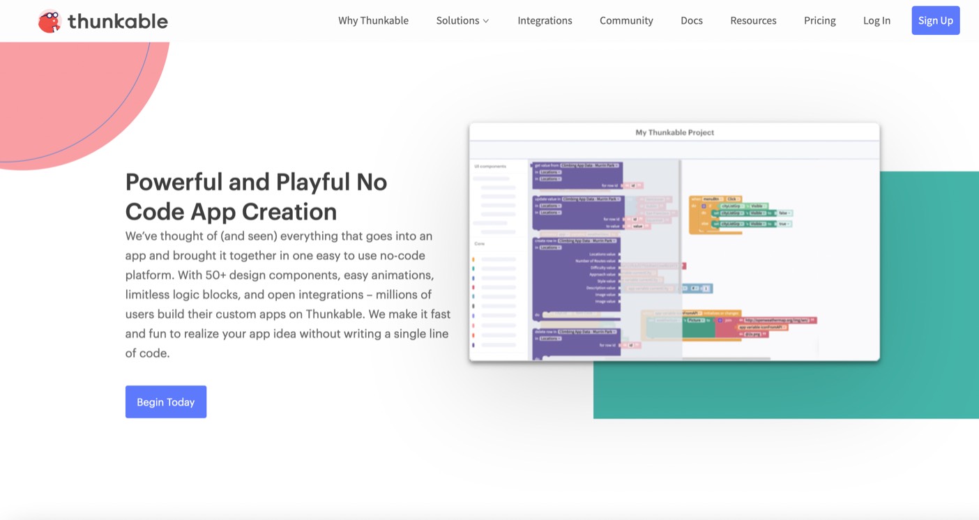 Thunkable product / service
