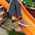 Lucy holding BK bamboo socks