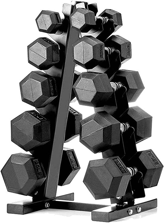 Papababe Rubber Encased Hex Dumbbell Set