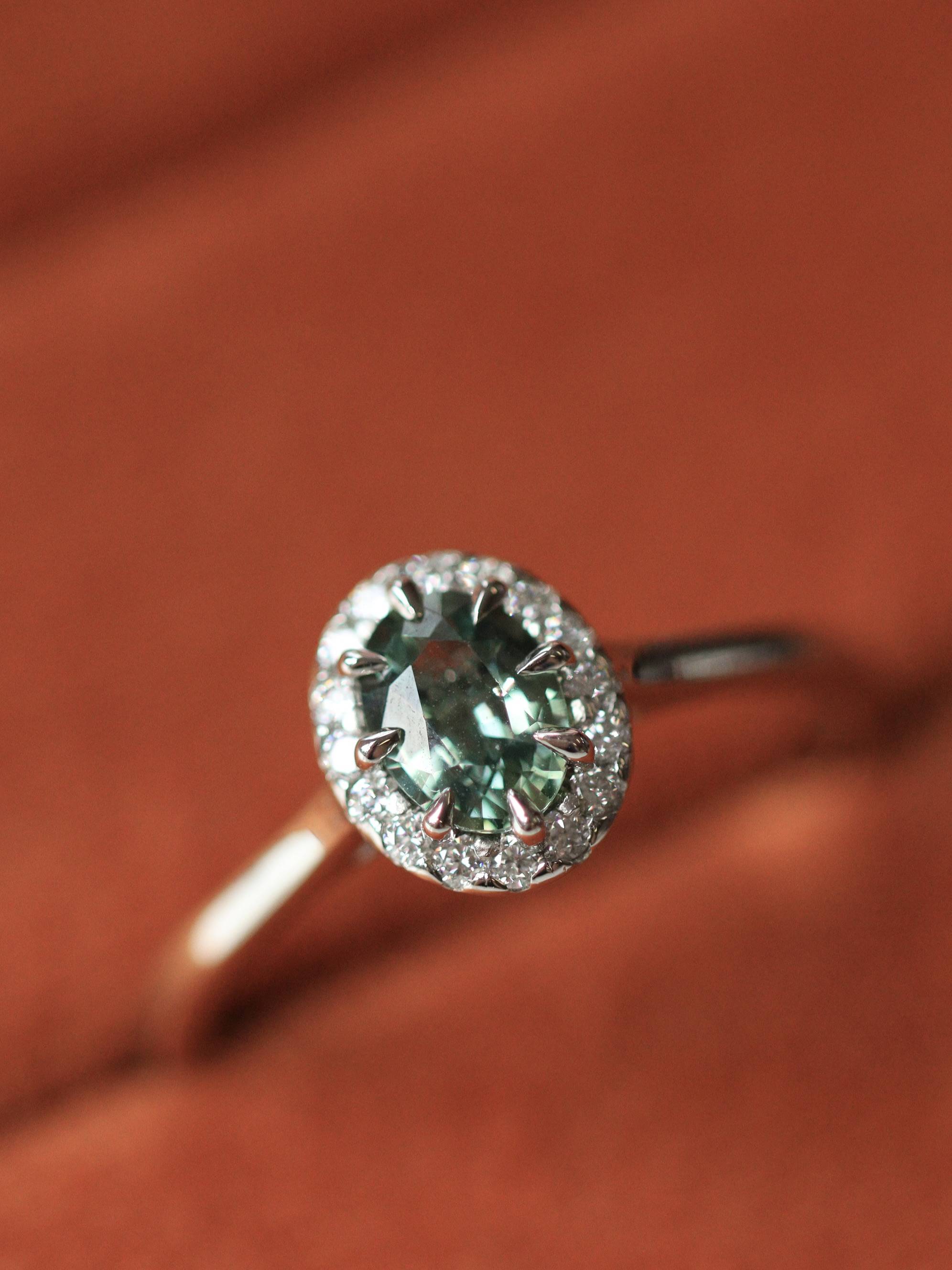 Salt and pepper diamond engagement ring