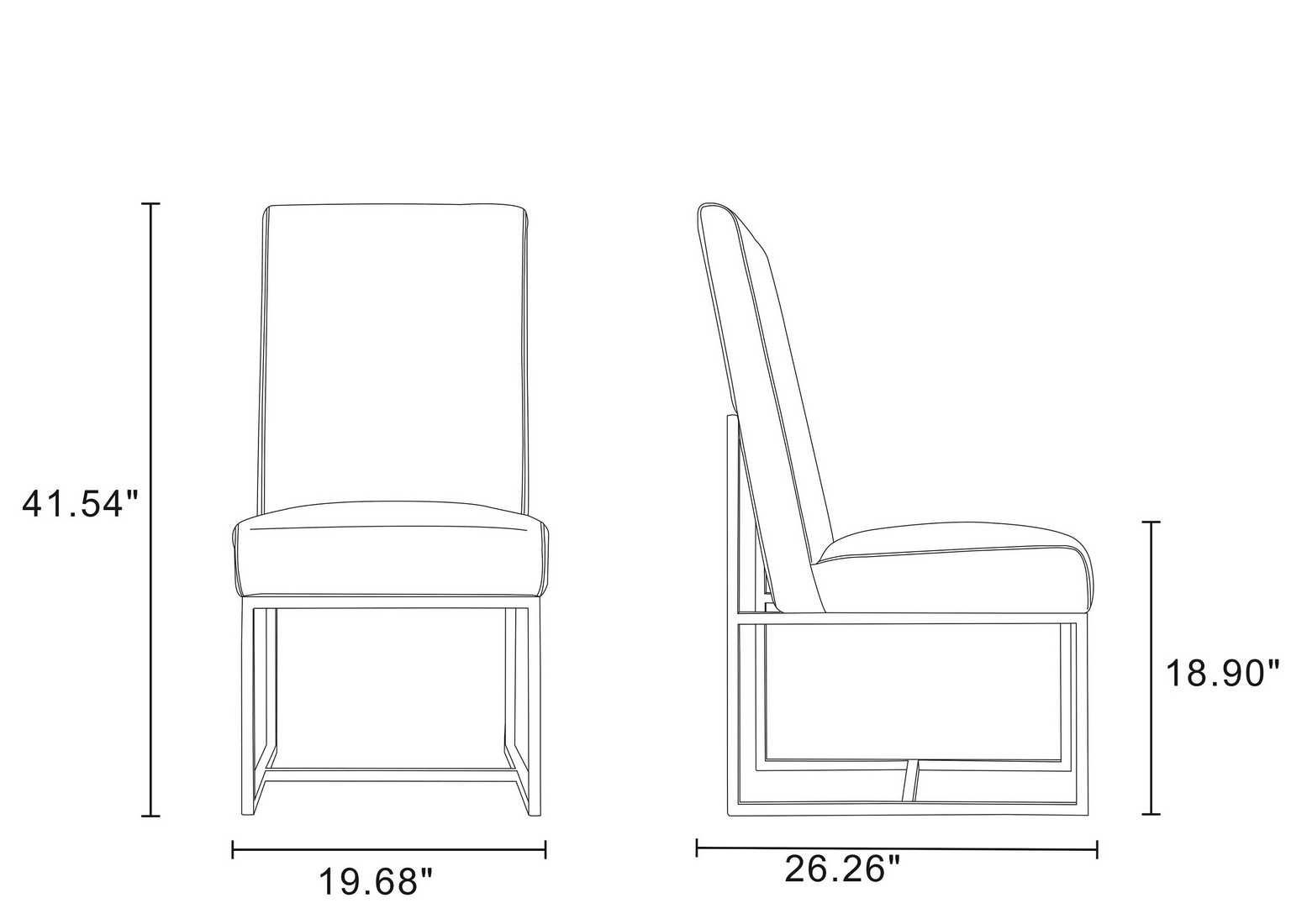 Weight and Dimension (Length, Depth, Width, Height) of Mondella Hella Dining Chair from Dining Table Mart (MON046201 / MON046202 / MON046203)