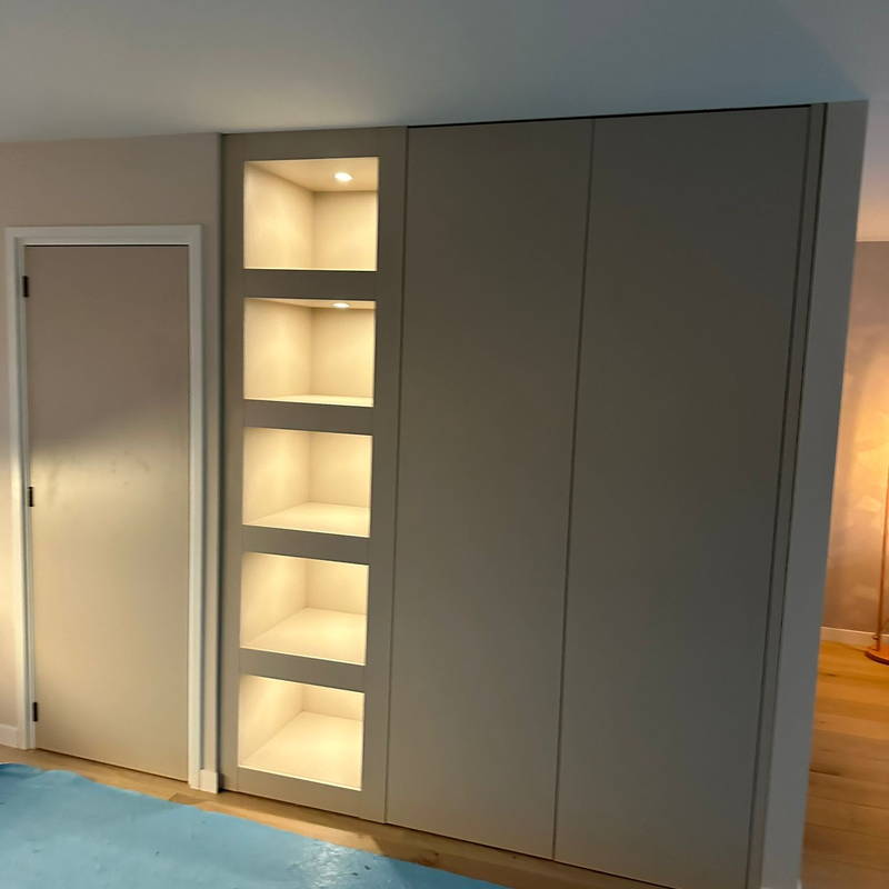 Inbouwkasten op maat, klantproject Houtenmeubelshop