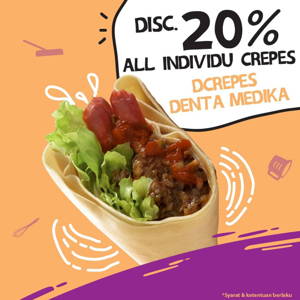 D’crepes: Promo 20% OFF all individu crepes! sampai 09/19/2019