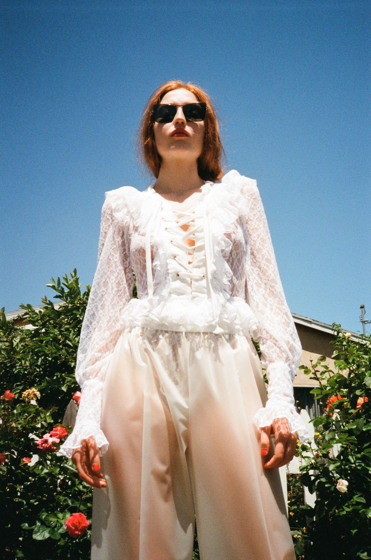 faith connexion bodysuit and andrea jiapei li lucite track pants womens ss17 h lorenzo