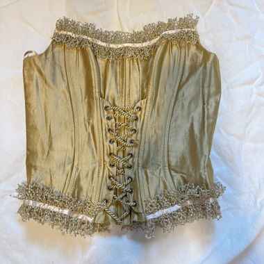 vintage corset top, gold