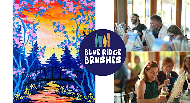 Paint & Sip: "Sunset Bridge" at the Blue Ridge Brushes Studio