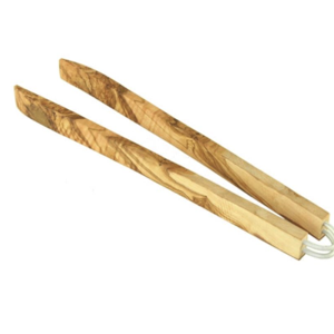 Olive Wood Barbecue Tongs