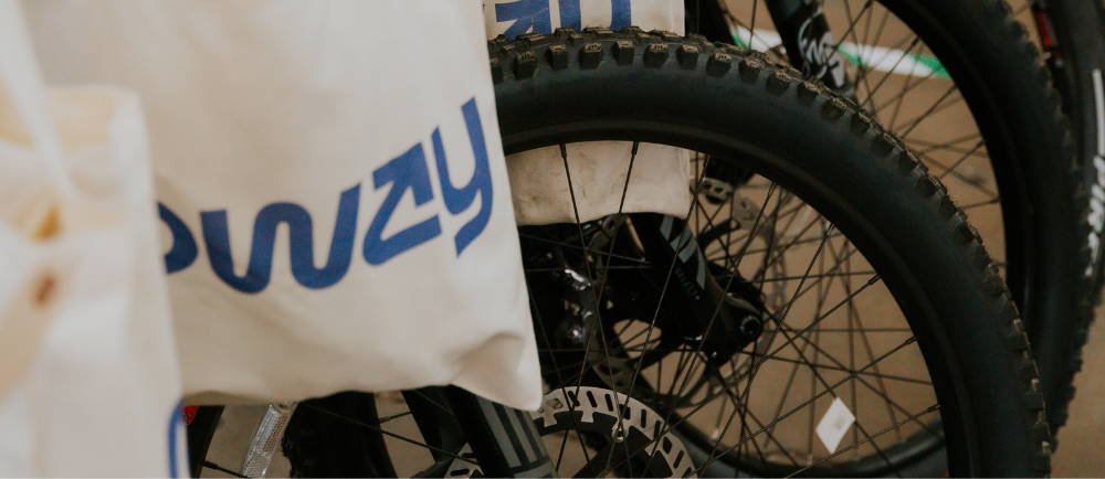 Electric bikes with Upway tote bag in UpCenter