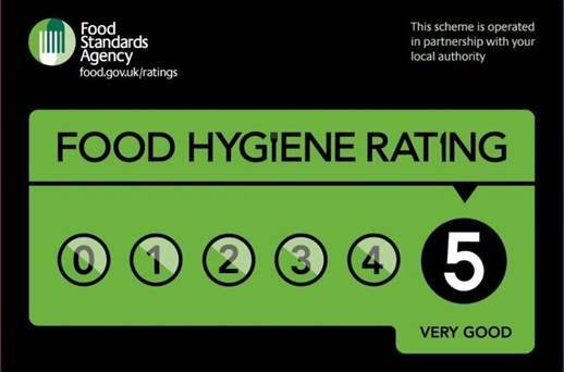 5 start food hygiene rating awarded for Kidbay Parties, London, the only children catering provider in Sutton and Kingston boroughs.