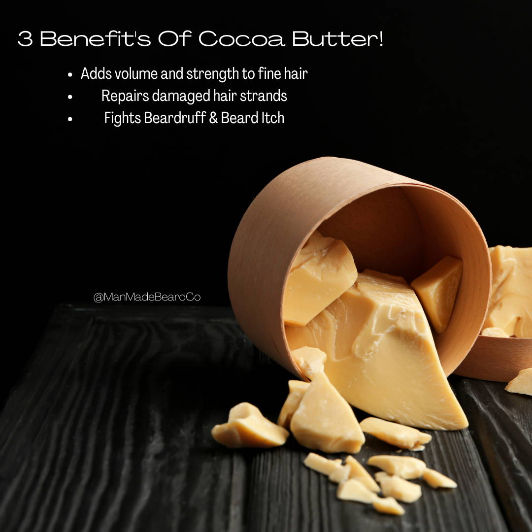 man made beard balms contain natural organic cocoa butter