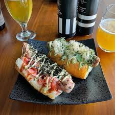 Odd Sausage, Craft Beer, Cabin Brewing, Food truck, Plaza Theatre; Streamline Trailer; Sausage on a Bun