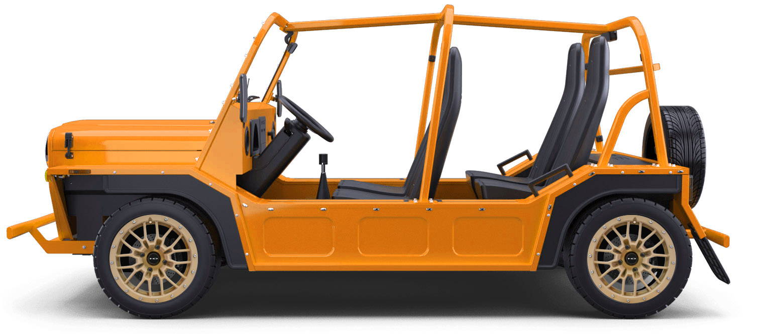 MOKE Electric Vehicles + HD Golf Wheels RTC Custom Wheel & Tire Packages for Florida Orange 14 inch with Tire