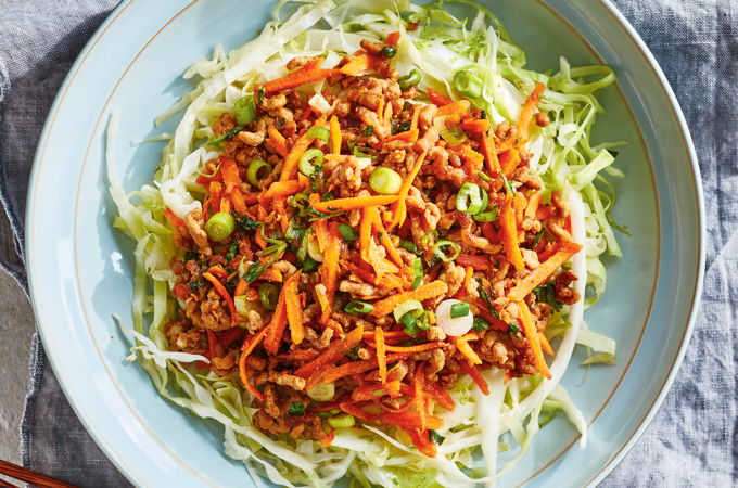 Egg Roll in a Bowl (Cabbage Noodles with Ginger Pork)