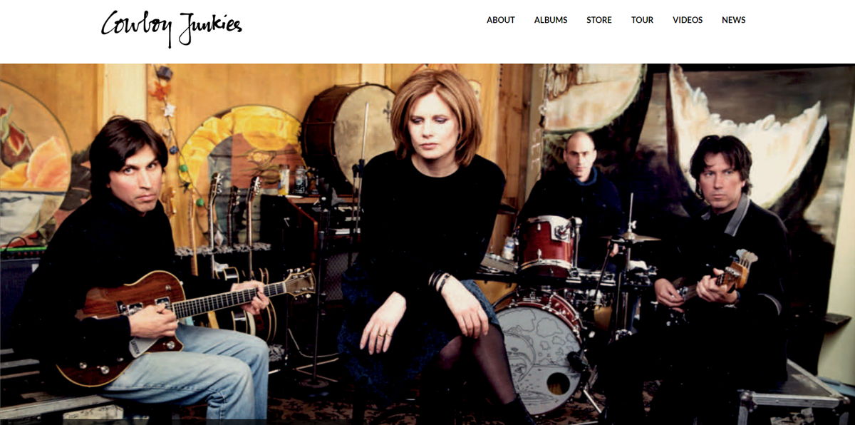 Screenshot of Cowboy Junkies, from the band websites collection.