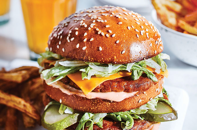 American-Style Double Veggie Burger