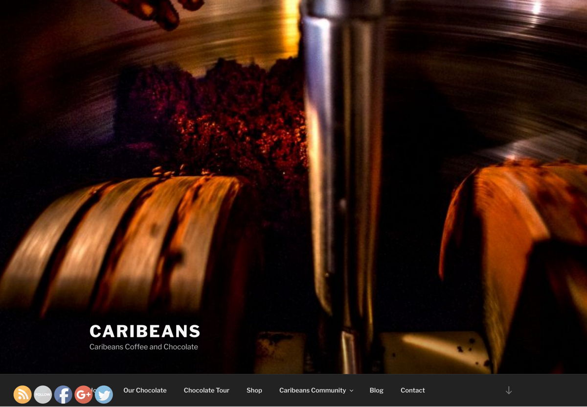 Screenshot of Caribeans, from the weebly websites collection.