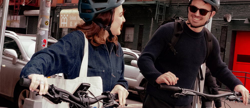 A couple with their ebikes
