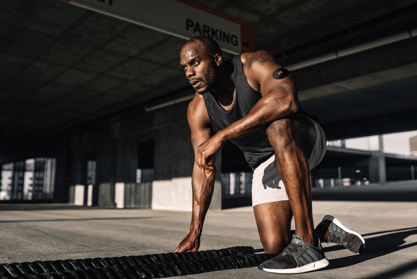 an athlete mid-workout