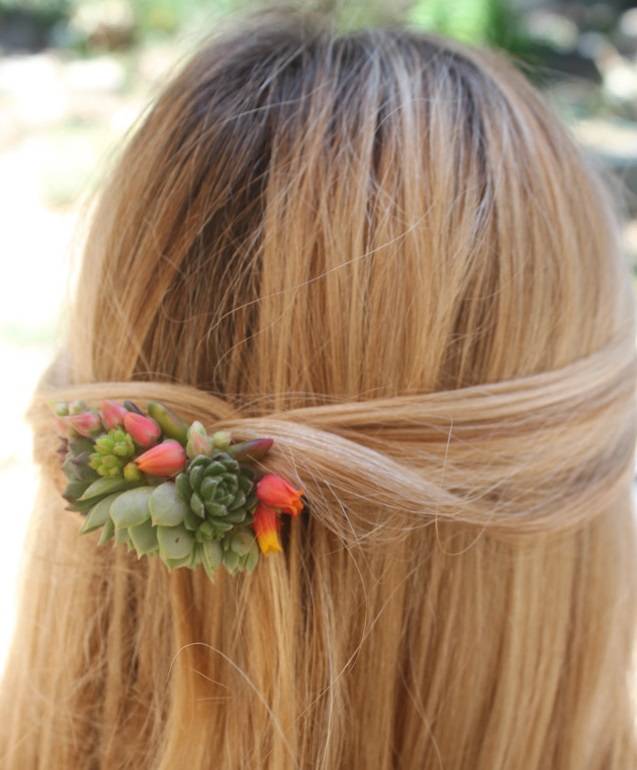 succulent combs hair bride wedding succulents