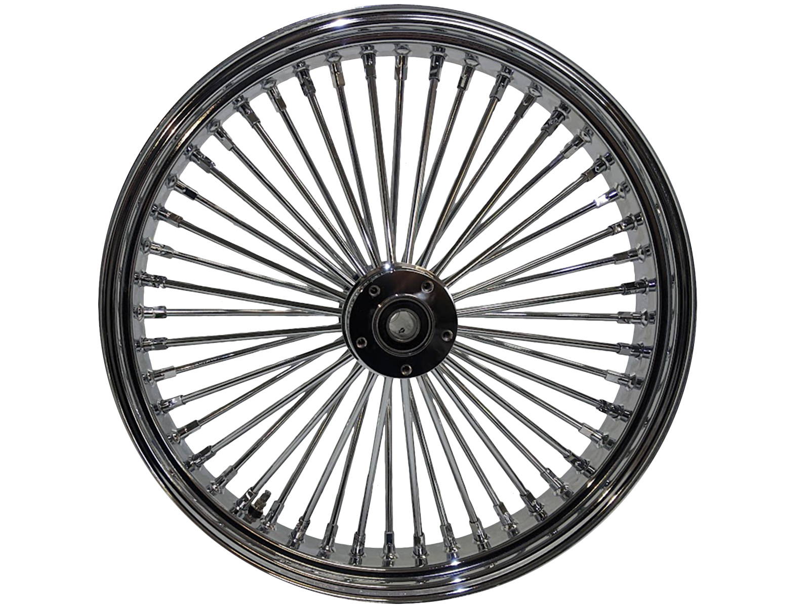 Chrome fat spoke wheels for Harley Davidson motorcycles