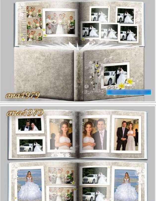 Свадебная фотокнига в PSD для Фотошоп – счастливая семья