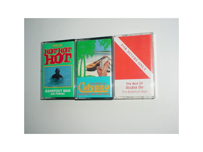 Barefoot Man and friends - calypso hot hot hot & for divers only lot of 3 audio cassette tapes