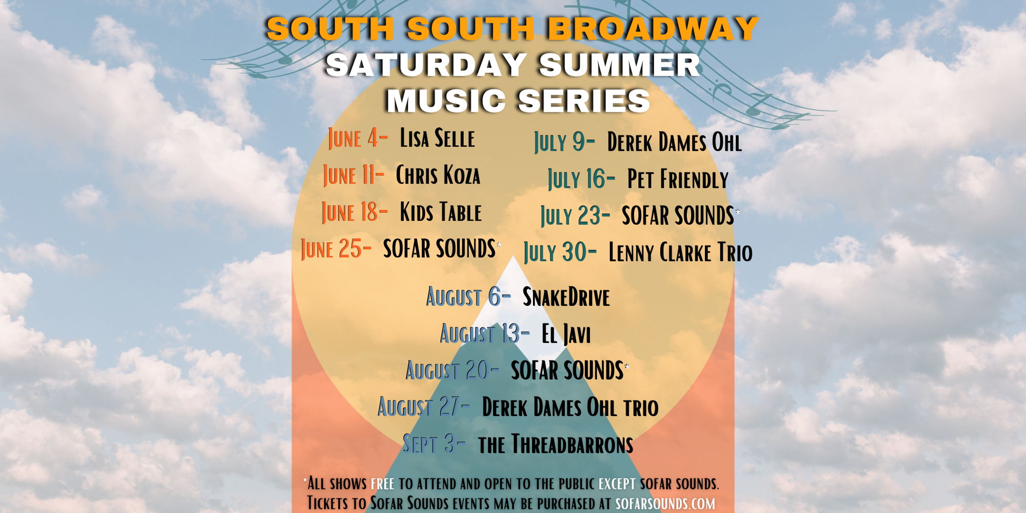 South South Broadway Saturday Summer Music Series Live at Western Sky promotional image
