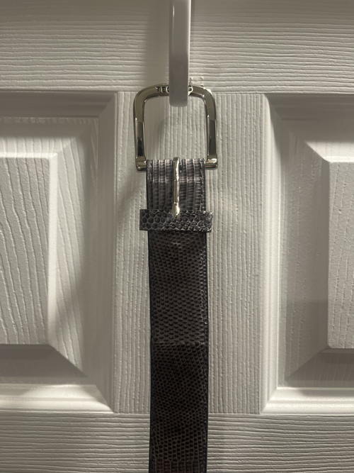 Men's Patchwork Genuine Lizard Skin Belt Nicotine